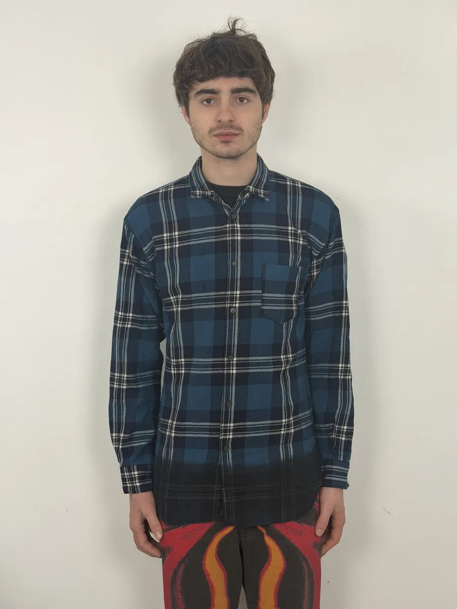 2000s Comme des Garçons SHIRT Blue Gradient Checkered Shirt WnnMGOa 2