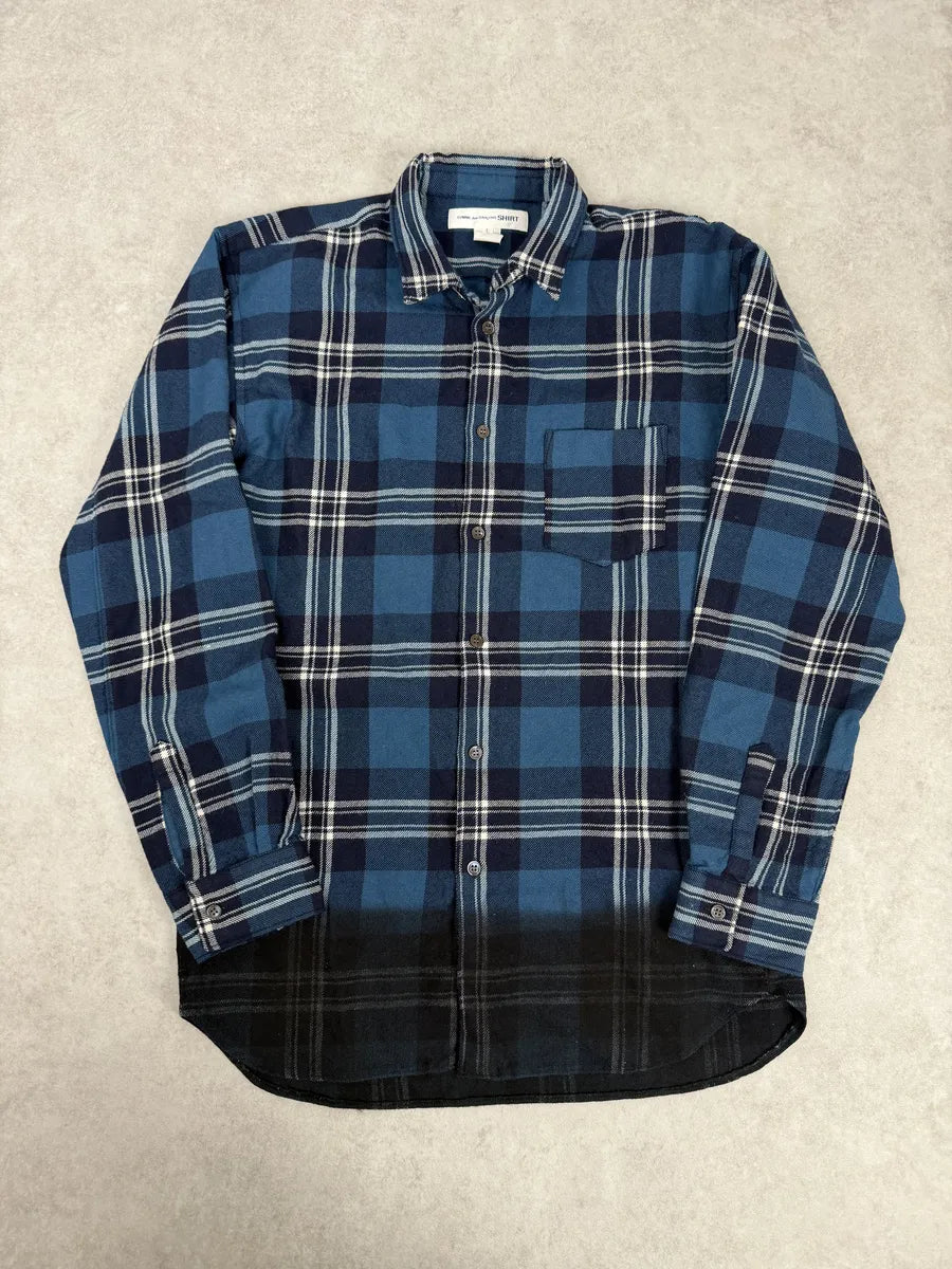 2000s Comme des Garçons SHIRT Blue Gradient Checkered Shirt WnnMGOa 4