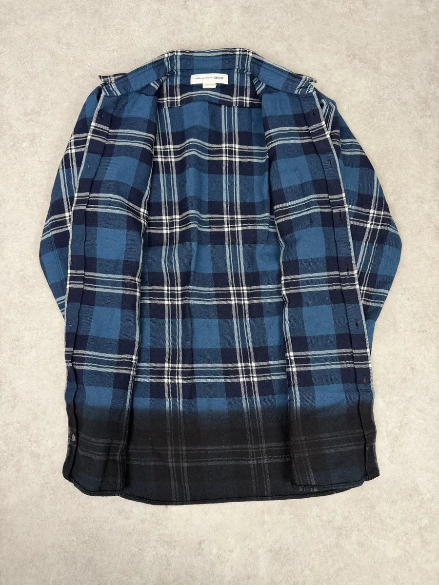 2000s Comme des Garçons SHIRT Blue Gradient Checkered Shirt WnnMGOa 6