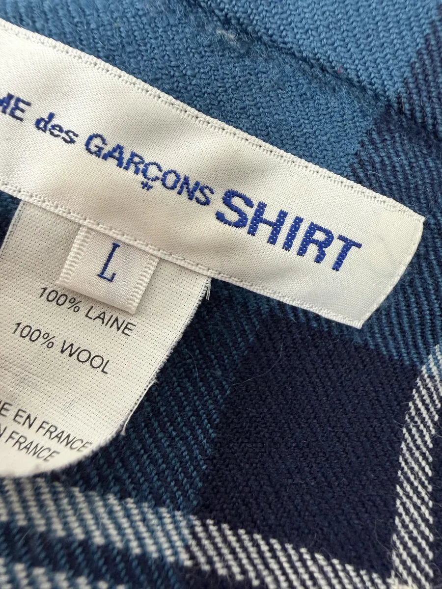 2000s Comme des Garçons SHIRT Blue Gradient Checkered Shirt WnnMGOa 7
