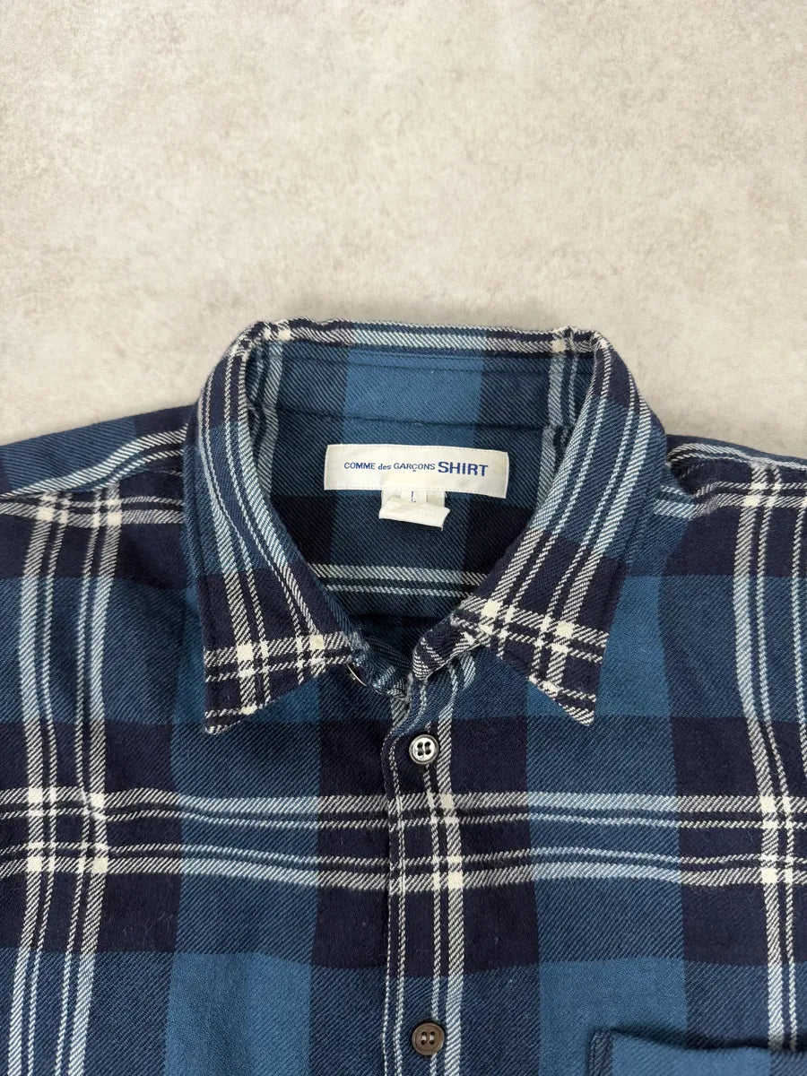 2000s Comme des Garçons SHIRT Blue Gradient Checkered Shirt WnnMGOa 9