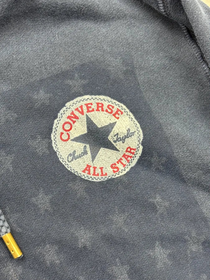2000s Converse Navy Faded Logo Flag Hoodie ZENkZCM 10