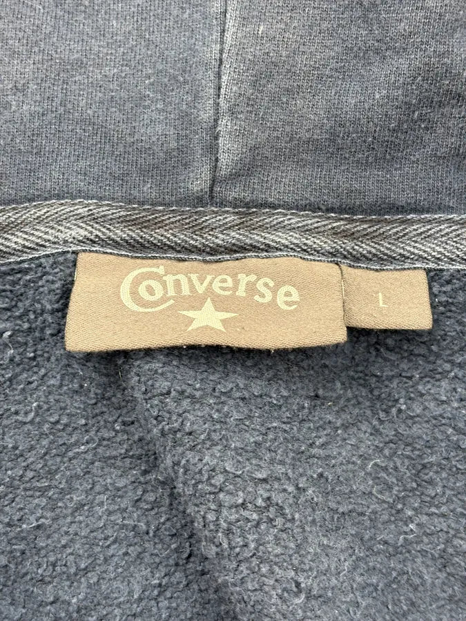 2000s Converse Navy Faded Logo Flag Hoodie ZENkZCM 11