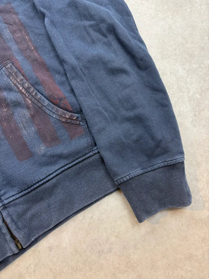 2000s Converse Navy Faded Logo Flag Hoodie ZENkZCM 7