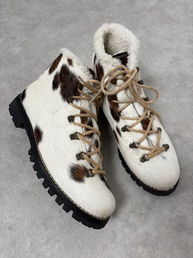 2000s Cow Effect Pony Hair Daily Mountain Leather Boots SxqDgjK 3