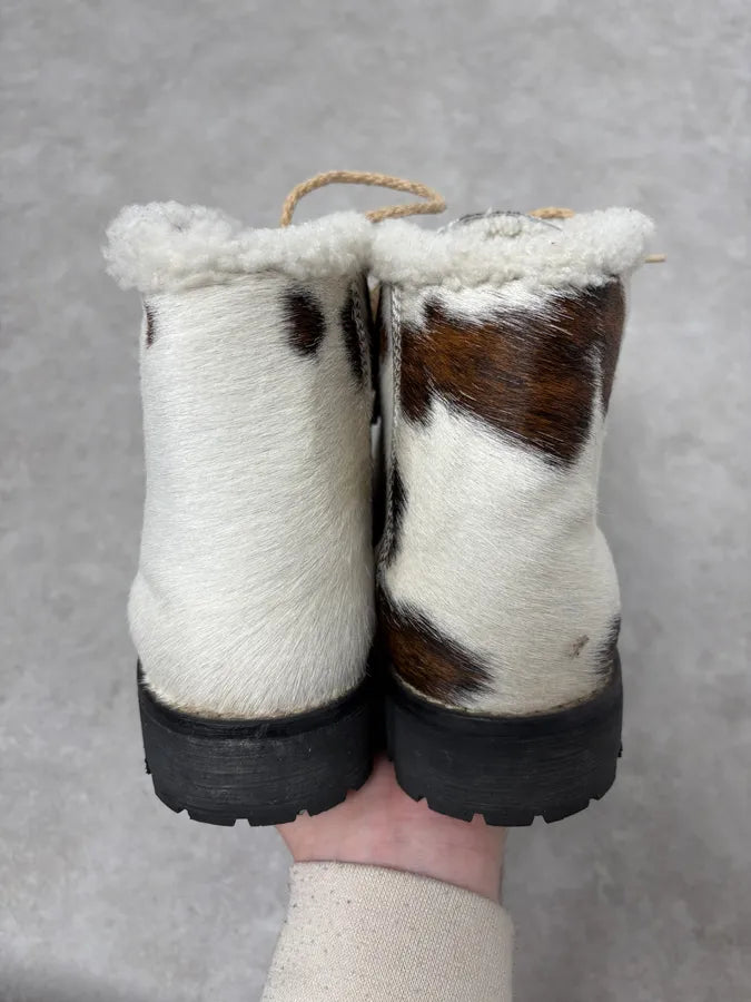 2000s Cow Effect Pony Hair Daily Mountain Leather Boots SxqDgjK 4