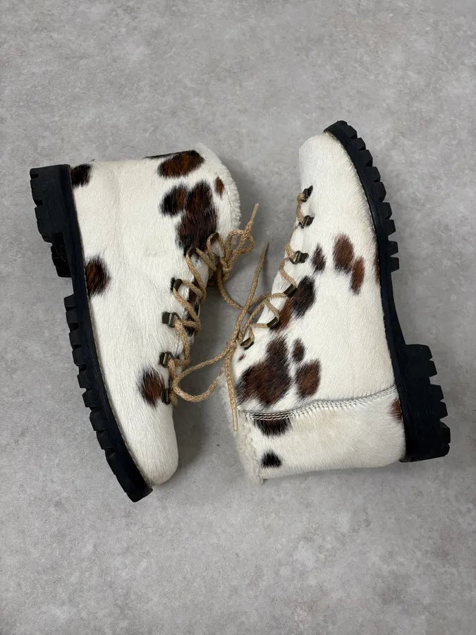 2000s Cow Effect Pony Hair Daily Mountain Leather Boots SxqDgjK 5
