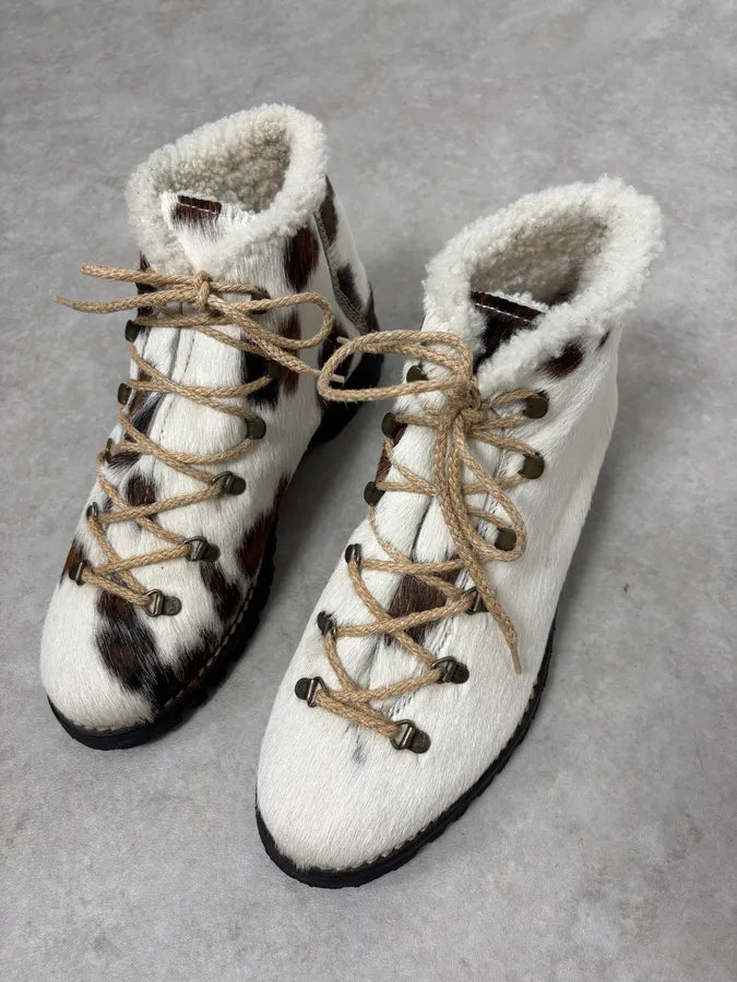 2000s Cow Effect Pony Hair Daily Mountain Leather Boots SxqDgjK 1