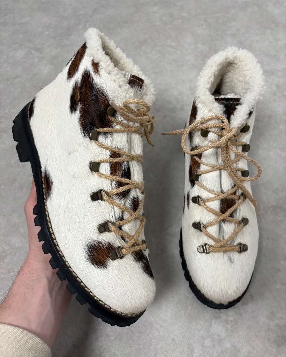 2000s Cow Effect Pony Hair Daily Mountain Leather Boots SxqDgjK 0