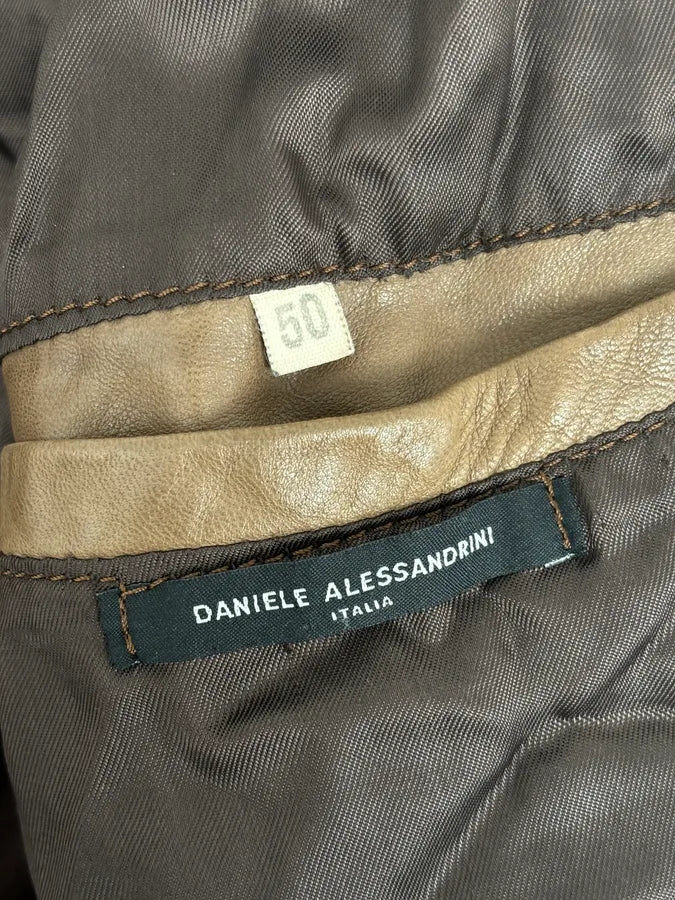 2000s Daniele Alessandrini Agent Beige Leather Jacket ahqdcpC 9