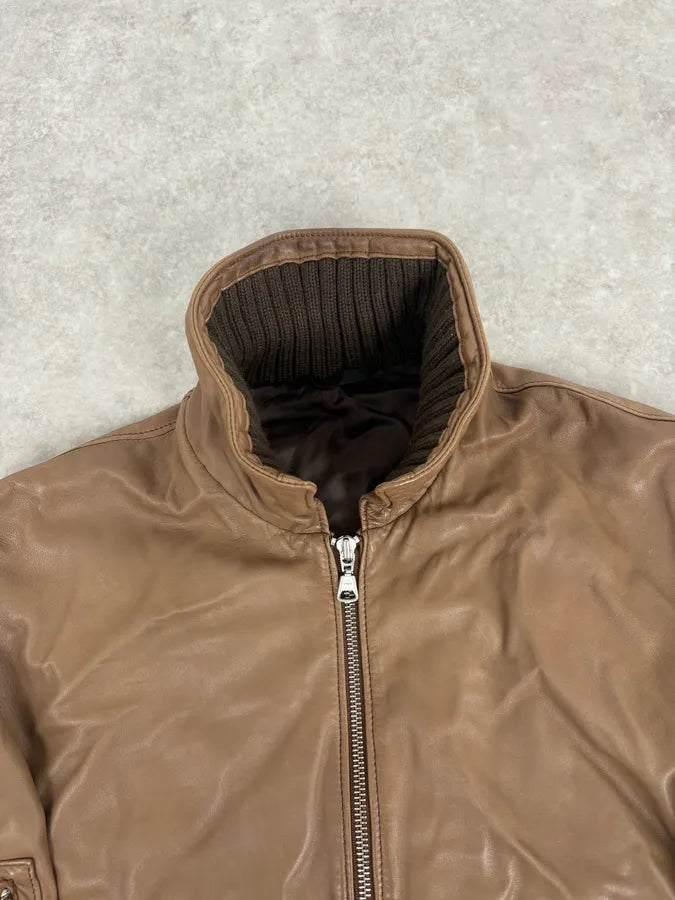 2000s Daniele Alessandrini Agent Beige Leather Jacket ahqdcpC 3