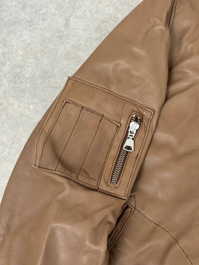2000s Daniele Alessandrini Agent Beige Leather Jacket ahqdcpC 8