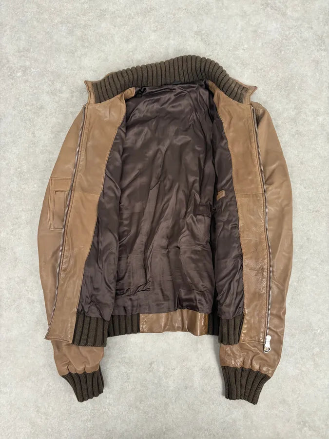 2000s Daniele Alessandrini Agent Beige Leather Jacket ahqdcpC 6