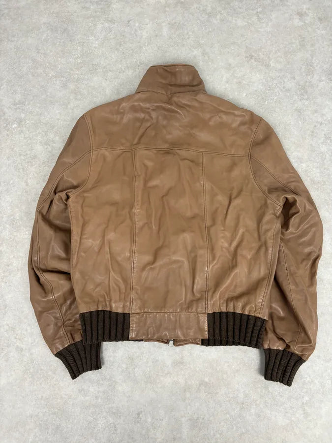 2000s Daniele Alessandrini Agent Beige Leather Jacket ahqdcpC 5