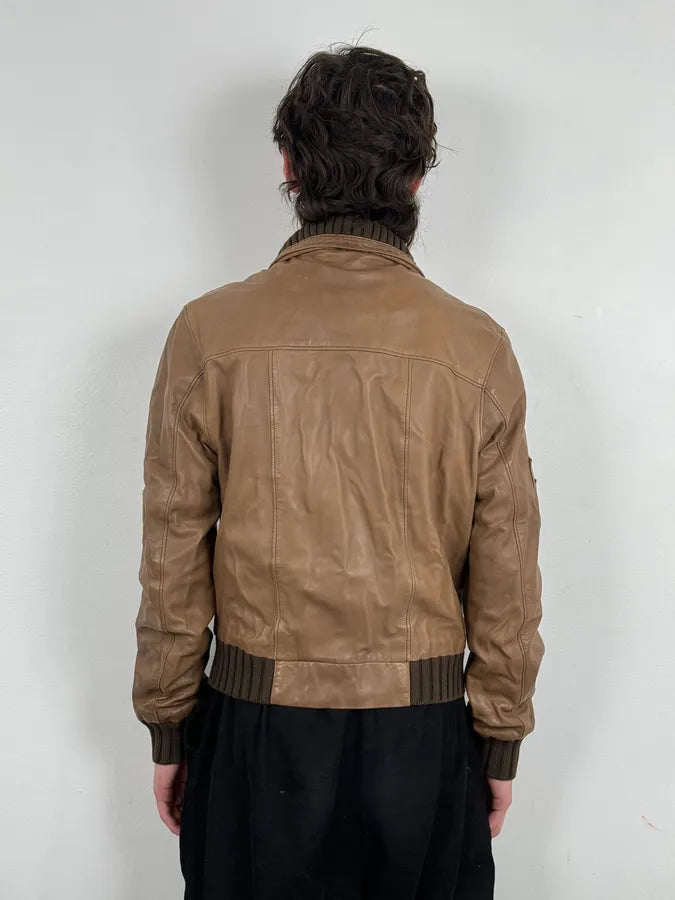 2000s Daniele Alessandrini Agent Beige Leather Jacket ahqdcpC 2