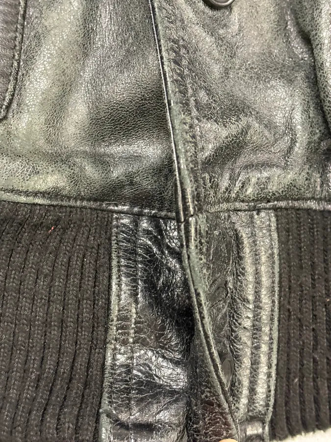 2000s Daniele Alessandrini Agent Buttoned Black Leather Jacket QHAuYqc 8