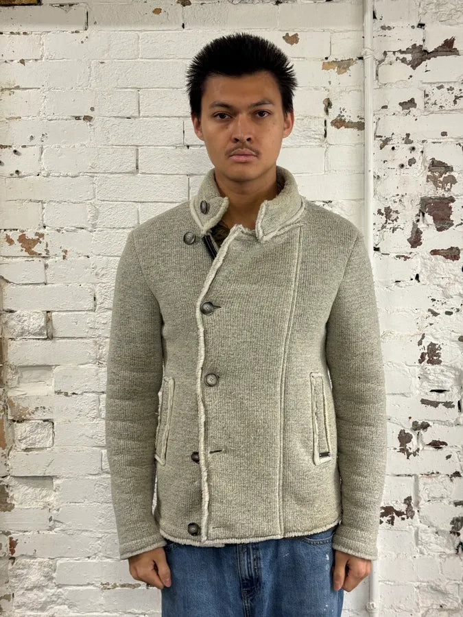 2000s Daniele Alessandrini Asymmetrical Grey Wool Jacket QFYExgU 1