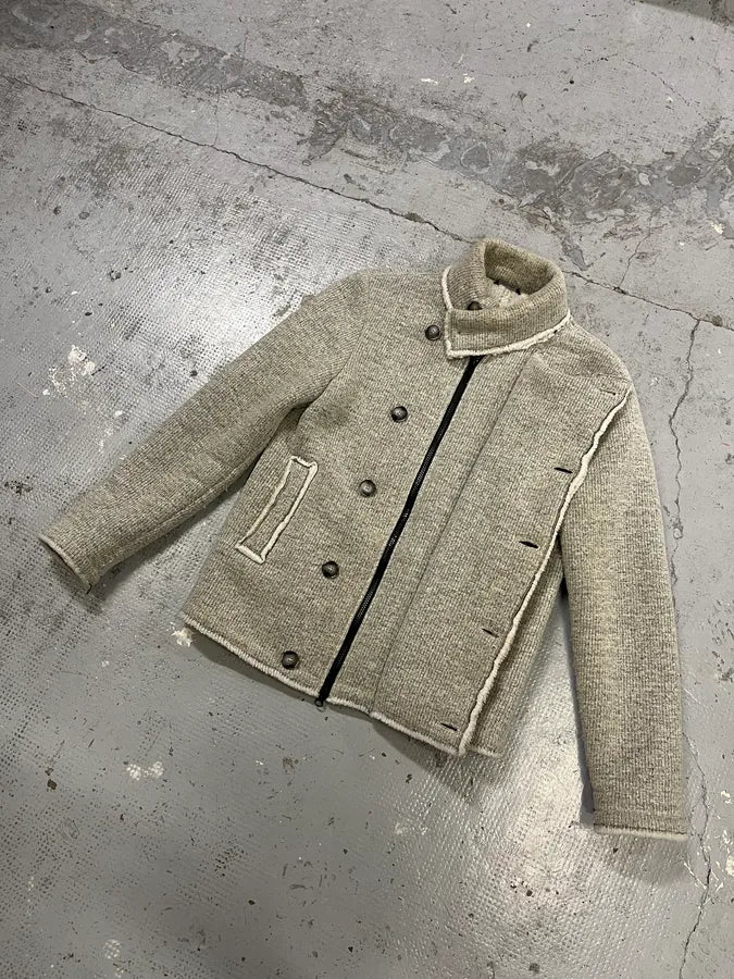 2000s Daniele Alessandrini Asymmetrical Grey Wool Jacket QFYExgU 7