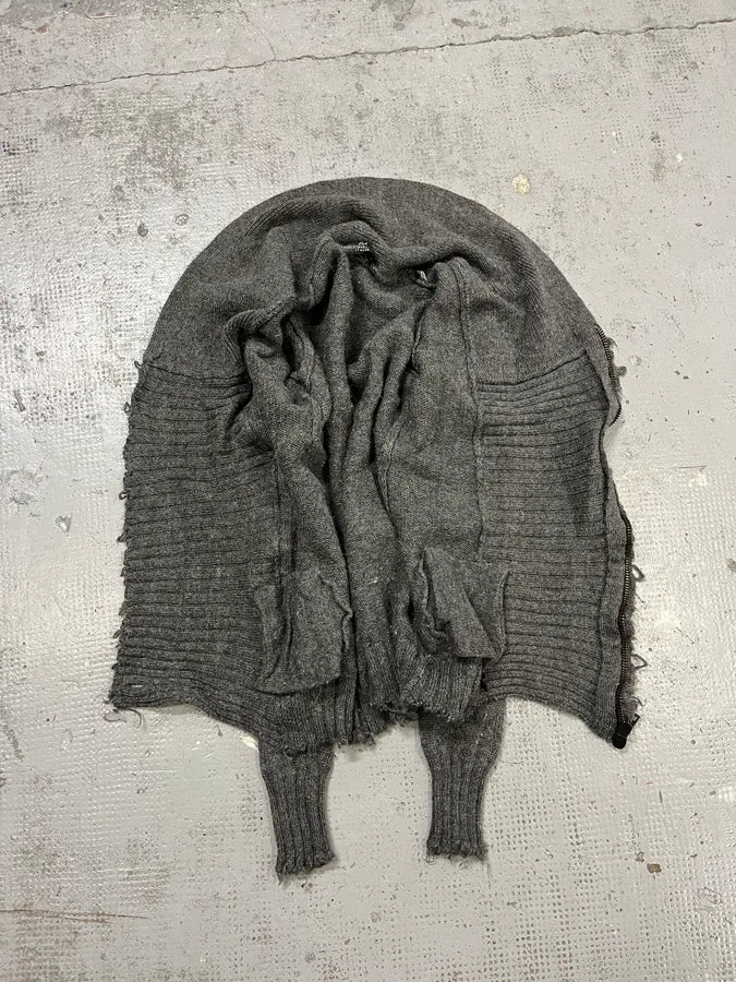 2000s Daniele Alessandrini Asymmetrical Grey Wool Sweater qyDIszQ 7