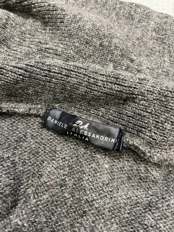 2000s Daniele Alessandrini Asymmetrical Grey Wool Sweater qyDIszQ 8