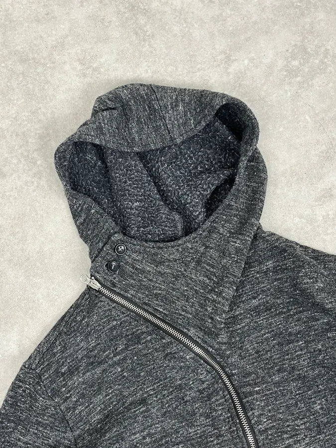 2000s Daniele Alessandrini Asymmetrical Zip-Up Grey Hoodie TokiXRE 4