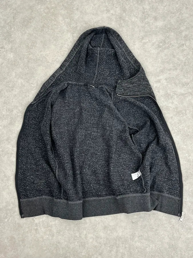 2000s Daniele Alessandrini Asymmetrical Zip-Up Grey Hoodie TokiXRE 8