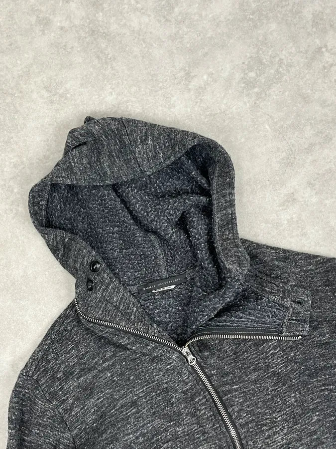 2000s Daniele Alessandrini Asymmetrical Zip-Up Grey Hoodie TokiXRE 5