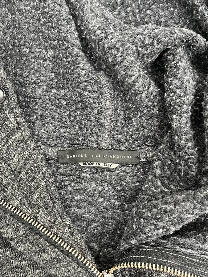 2000s Daniele Alessandrini Asymmetrical Zip-Up Grey Hoodie TokiXRE 9
