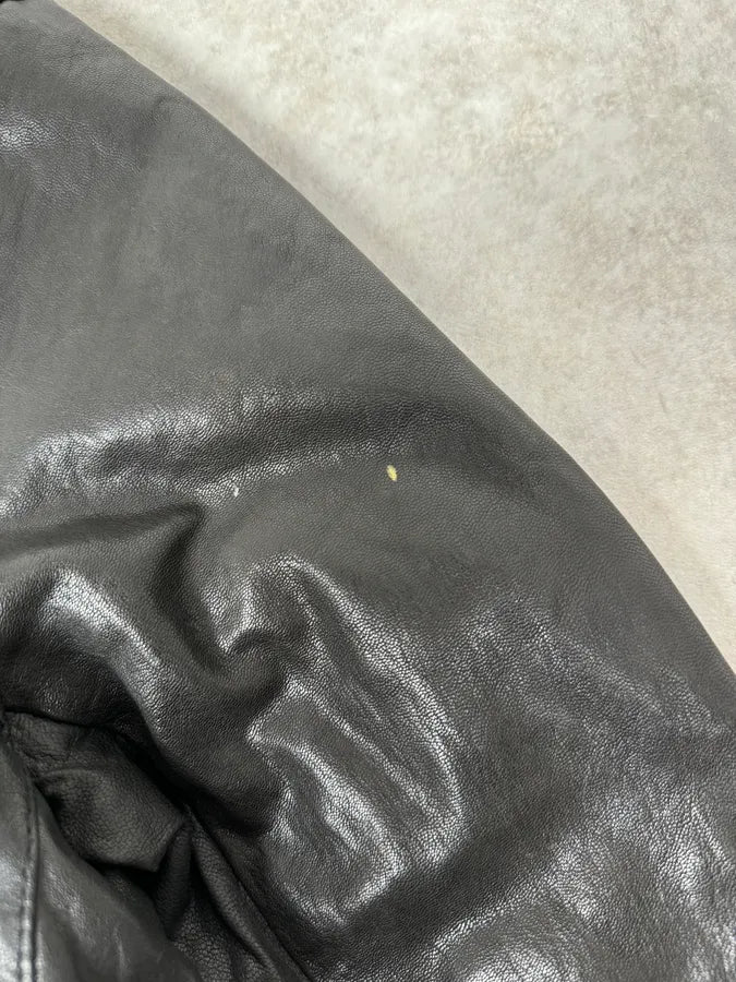 2000s Daniele Alessandrini Avant-Garde Black Leather Hooded Jacket DLIGSUI 11