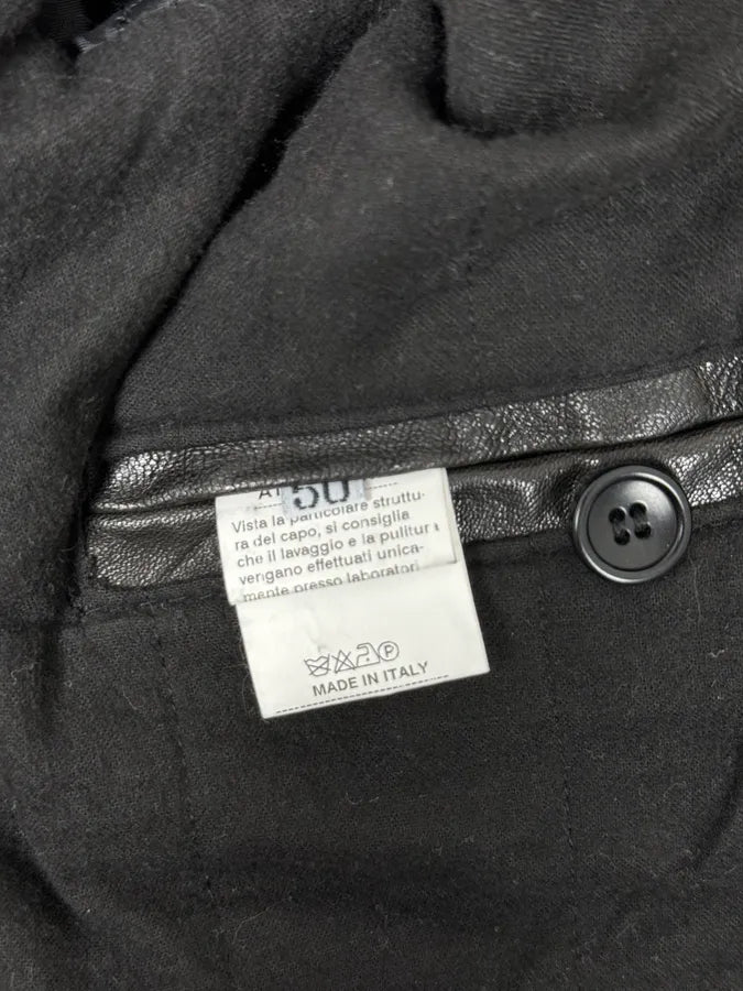 2000s Daniele Alessandrini Avant-Garde Black Leather Hooded Jacket DLIGSUI 12