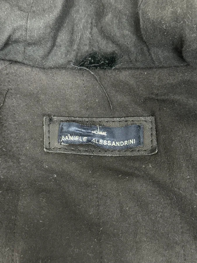 2000s Daniele Alessandrini Avant-Garde Black Leather Hooded Jacket DLIGSUI 7