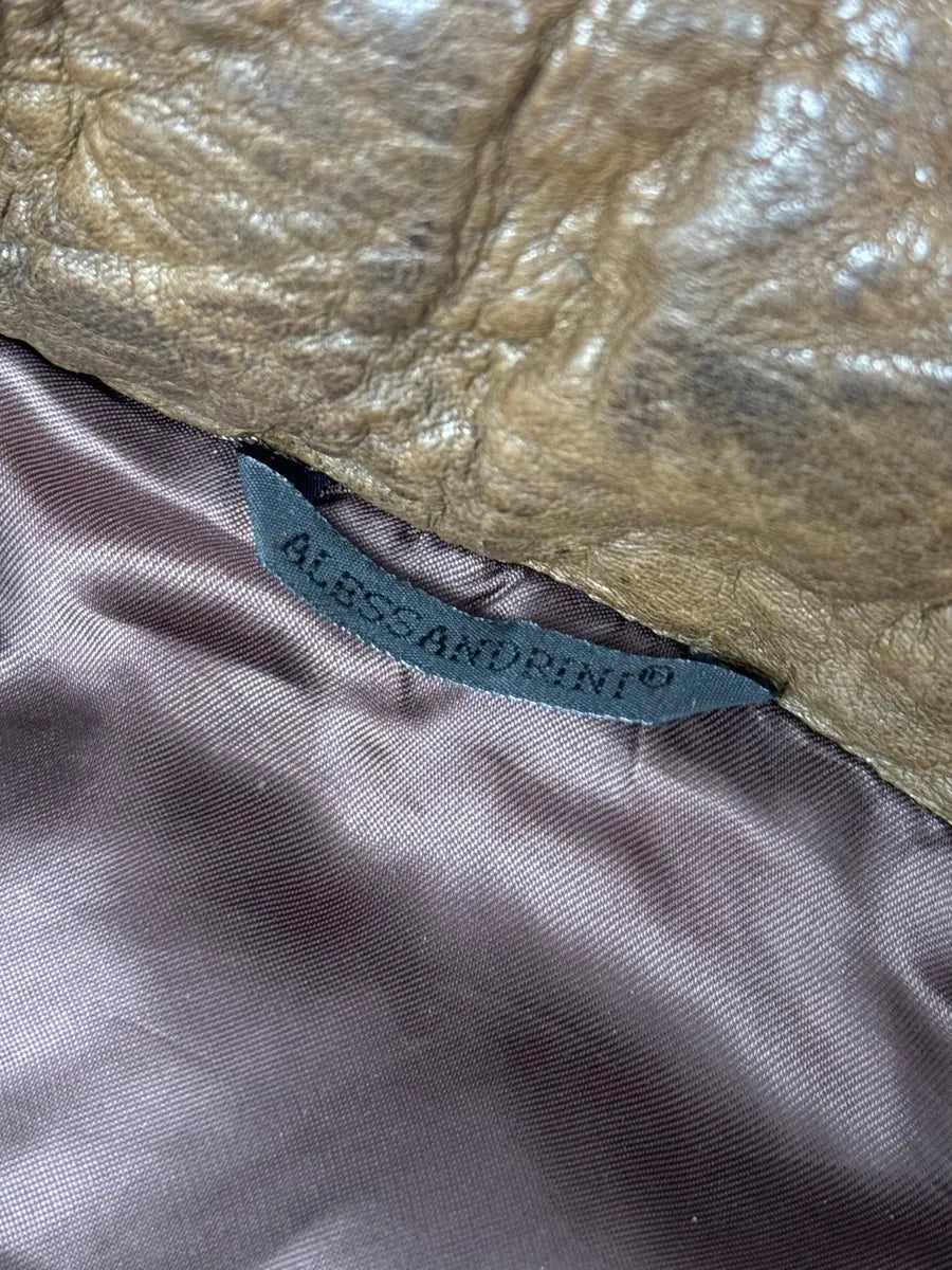 2000s Daniele Alessandrini Avant-Garde Raw Brown Leather Hooded Jacket HUGoqtw 10