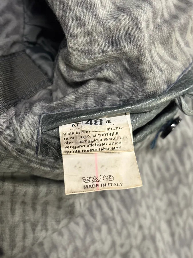 2000s Daniele Alessandrini Avant-Garde Trucker Grey Leather Jacket IbnrDEP 10