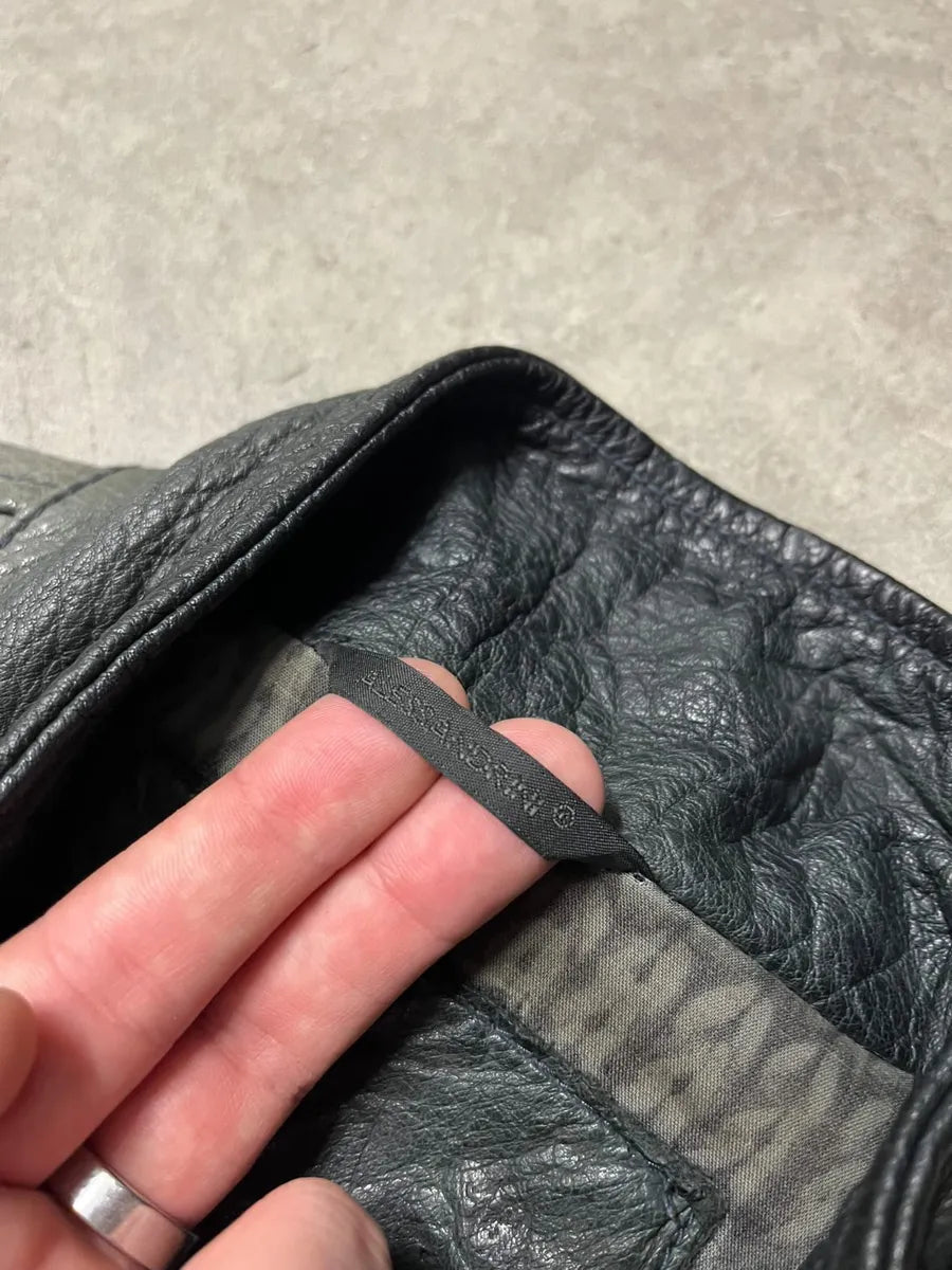 2000s Daniele Alessandrini Avant-Garde Trucker Grey Leather Jacket IbnrDEP 9