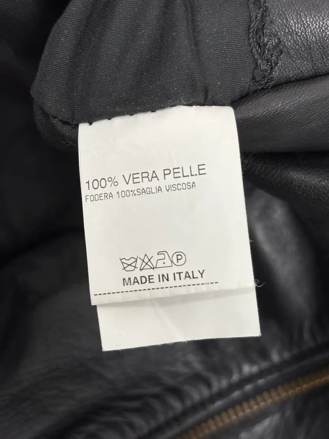 2000s Daniele Alessandrini Aviator Black Leather Jacket WnyuCdC 9