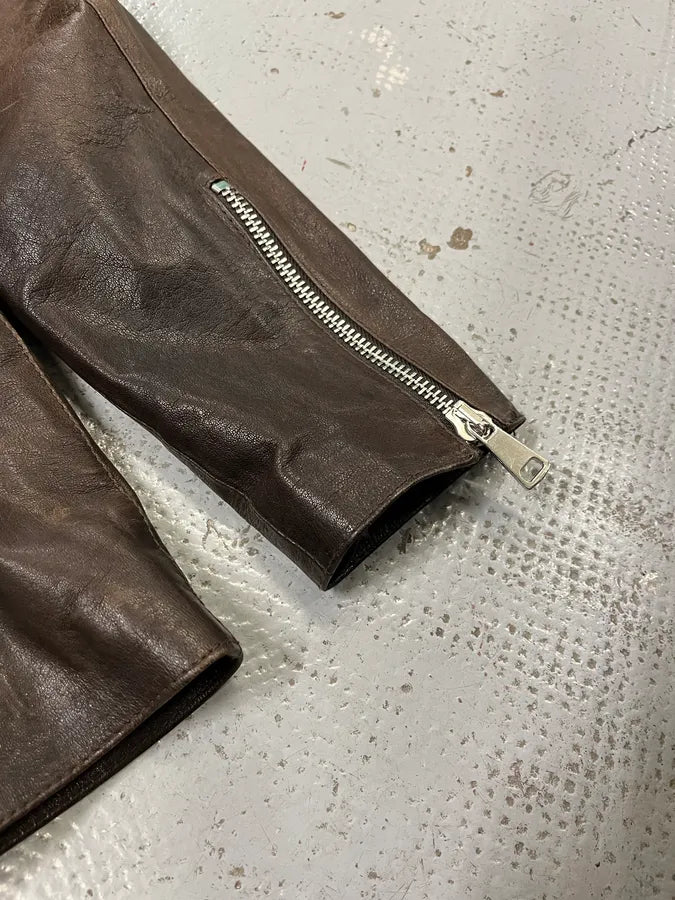 2000s Daniele Alessandrini Biker Brown Leather Jacket lMzQyoe 7
