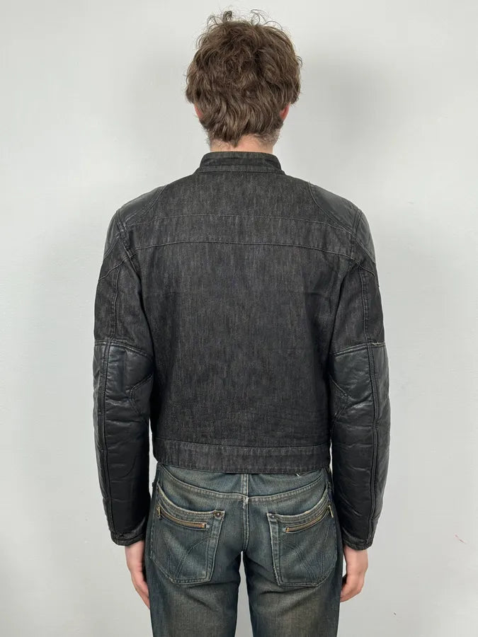 2000s Daniele Alessandrini Biker Raw Grey Denim Jacket gVXBSMY 2