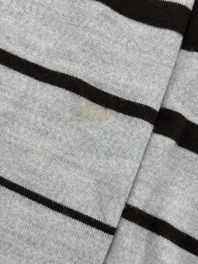 2000s Daniele Alessandrini Black & Grey Striped V-Neck Sweater ZPxDrgZ 7