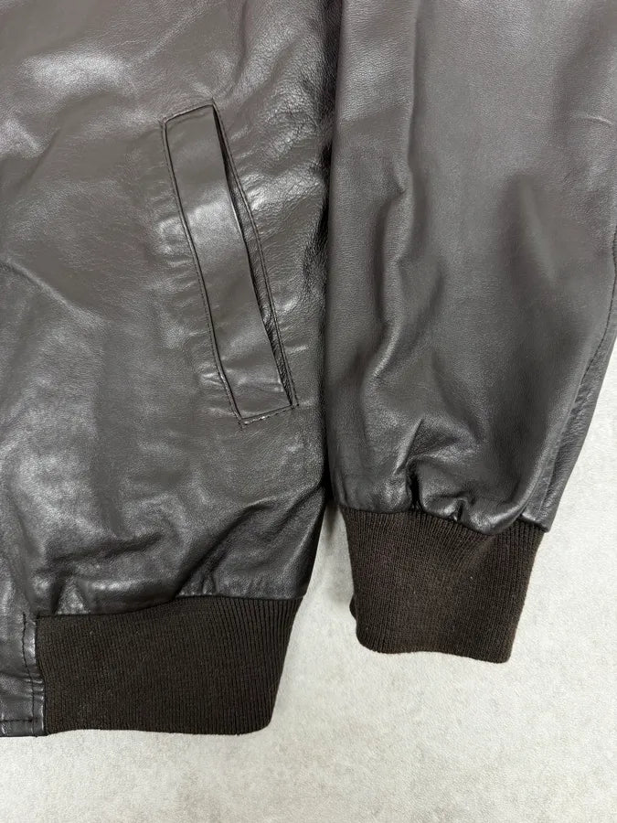 2000s Daniele Alessandrini Brown Bomber Leather Jacket okBqRlW 7