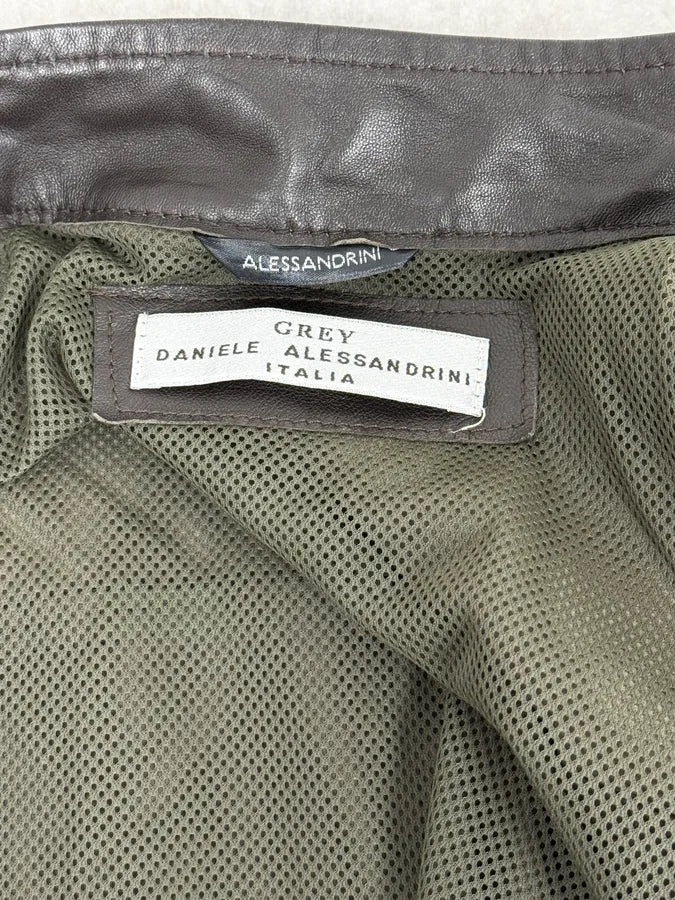 2000s Daniele Alessandrini Brown Bomber Leather Jacket okBqRlW 8