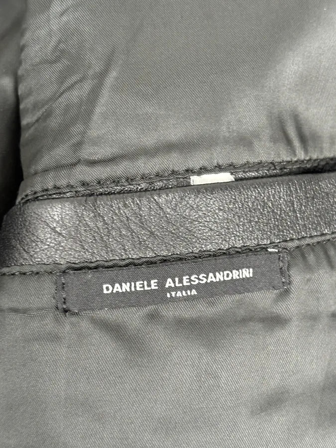2000s Daniele Alessandrini Black Buttoned Leather Jacket wuYZNjN 9