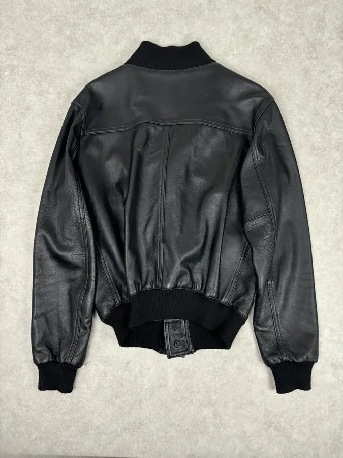 2000s Daniele Alessandrini Black Buttoned Leather Jacket wuYZNjN 4