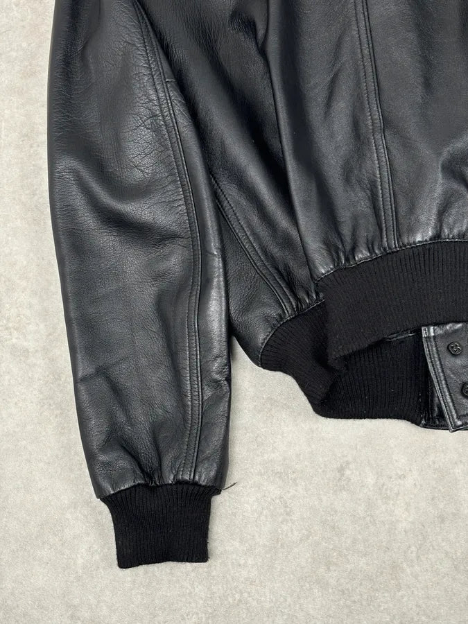2000s Daniele Alessandrini Black Buttoned Leather Jacket wuYZNjN 8