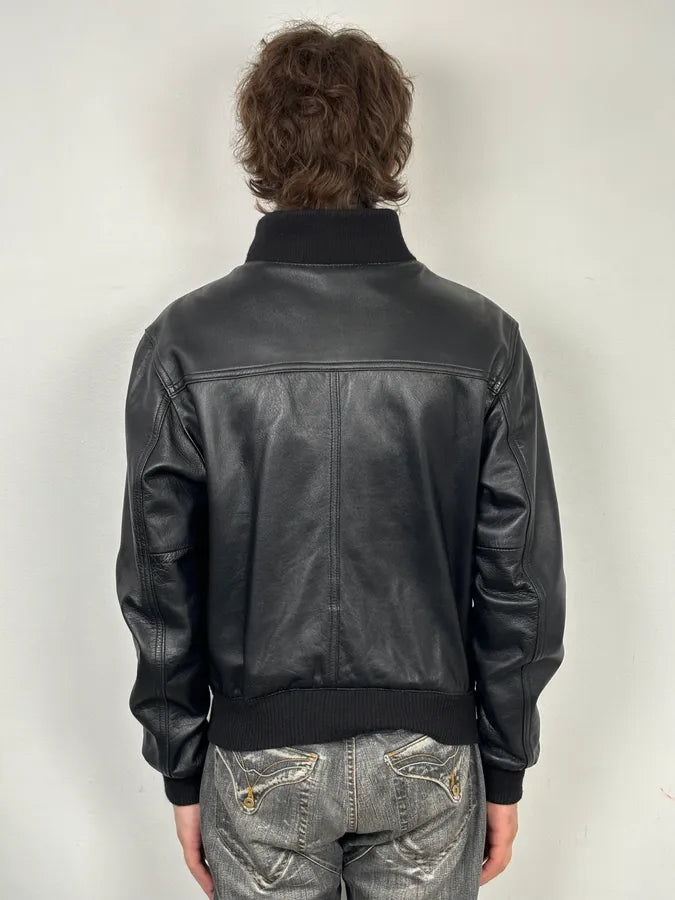 2000s Daniele Alessandrini Black Buttoned Leather Jacket wuYZNjN 2