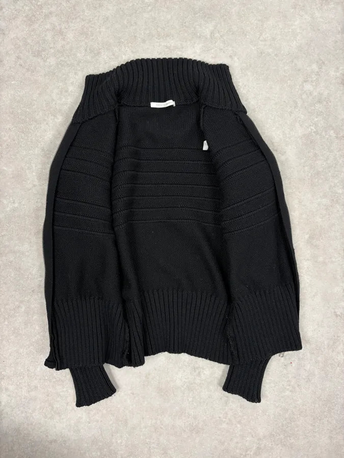 2000s Daniele Alessandrini Black Eyelet Zip Wool Sweater ufcVQjR 6