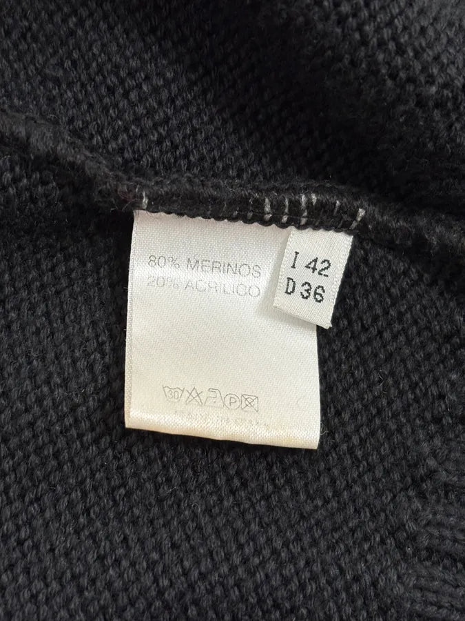 2000s Daniele Alessandrini Black Eyelet Zip Wool Sweater ufcVQjR 9