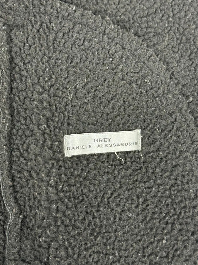 2000s Daniele Alessandrini Black Leather Shearling Jacket EStztKy 8