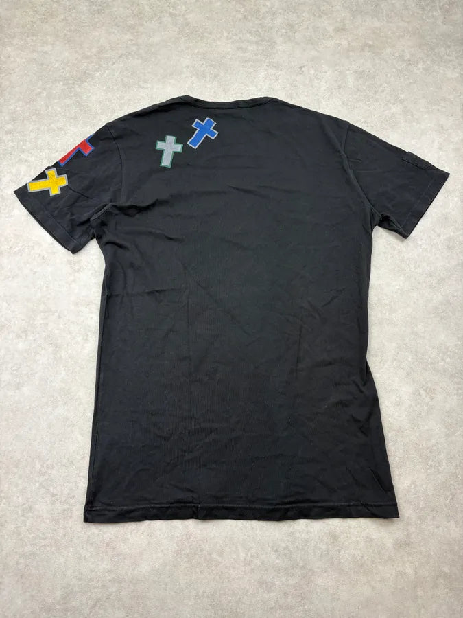 2000s Daniele Alessandrini Black Multicolor Cross T-Shirt VSOPUha 5
