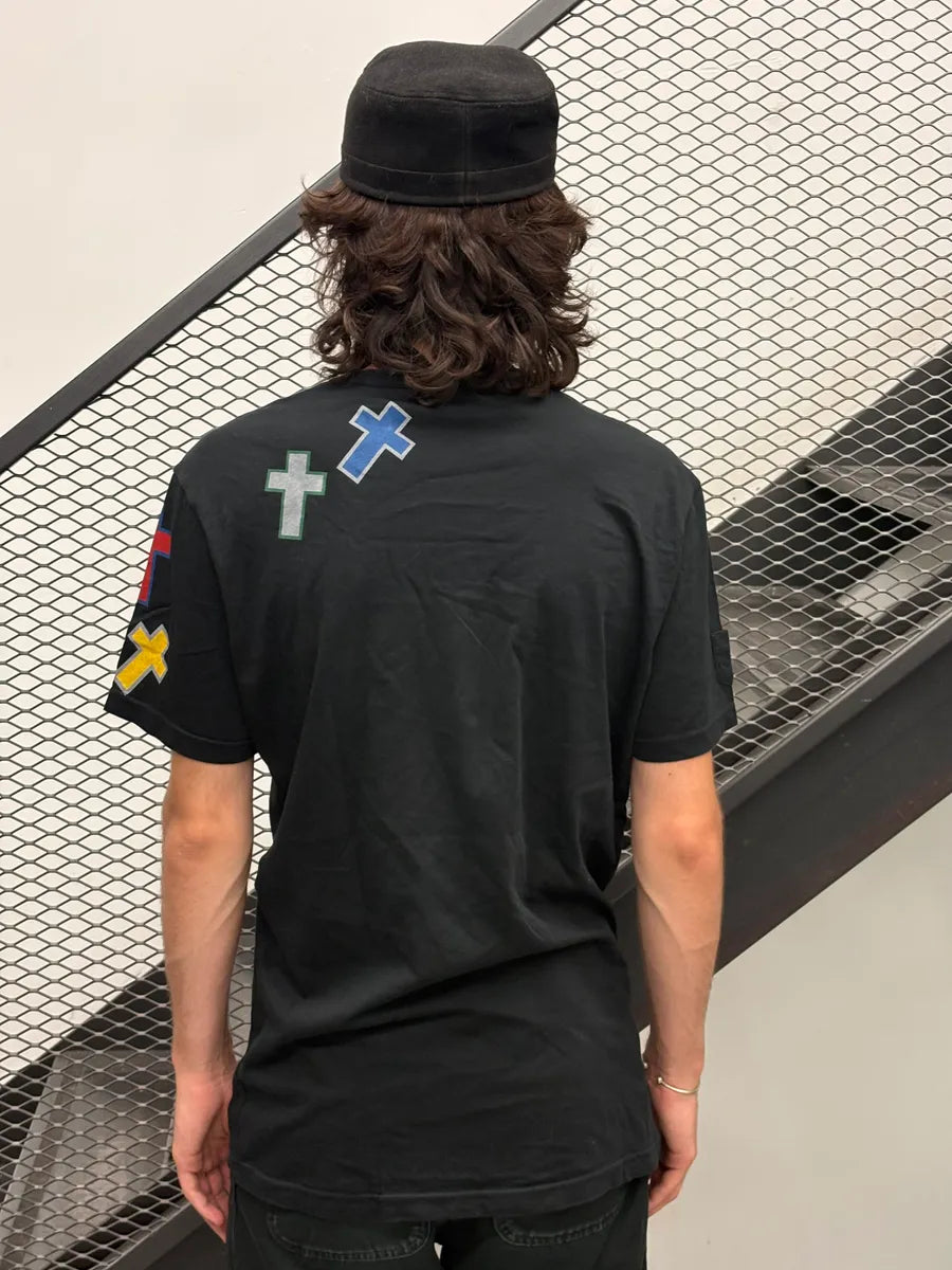 2000s Daniele Alessandrini Black Multicolor Cross T-Shirt VSOPUha 2