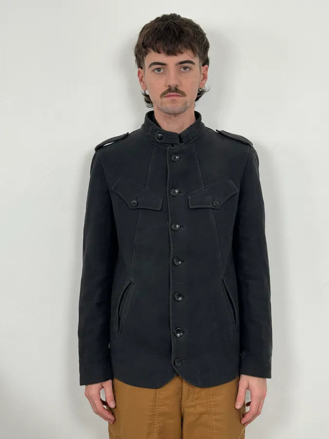 2000s Daniele Alessandrini Black Officer Buttoned Jacket BJaJjCi 0